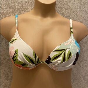 Liquid Blue Floral Bikini Top - Multicolor